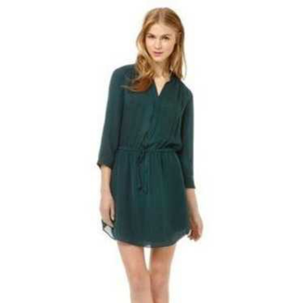 Aritzia Babaton Bennett Green Silk Dress